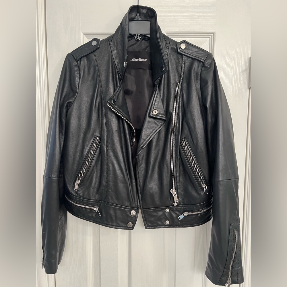 Black leather jacket